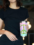 A Floral Peace Sign Tumbler -SPIdeals Designs