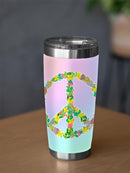 A Floral Peace Sign Tumbler -SPIdeals Designs