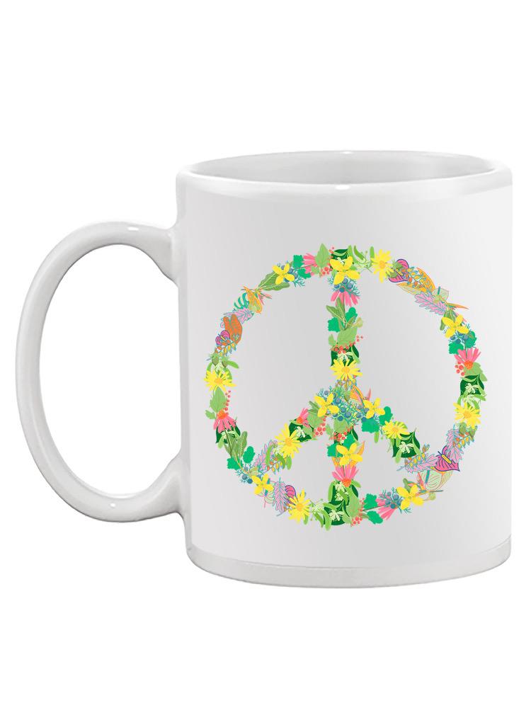 Floral Peace Symbol Mug -SPIdeals Designs