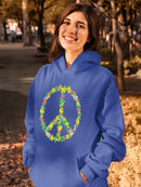 Floral Peace Symbol Hoodie -SPIdeals Designs