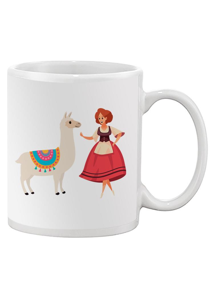 Llama And A Woman Mug -SPIdeals Designs