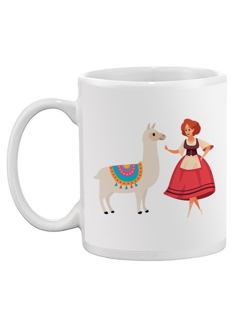 Llama And A Woman Mug -SPIdeals Designs