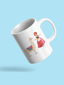 Llama And A Woman Mug -SPIdeals Designs