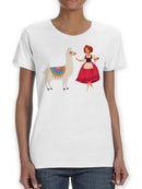 Llama And A Woman T-shirt -SPIdeals Designs