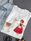 Llama And A Woman T-shirt -SPIdeals Designs