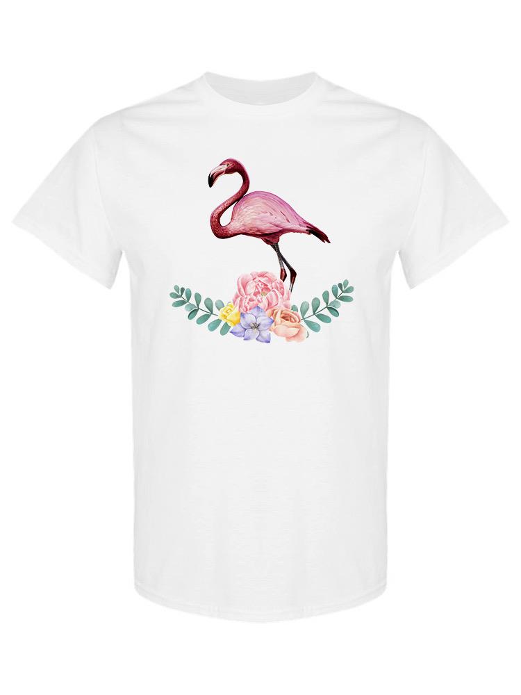Flamingo With Flowers T-shirt -SPIdeals Designs