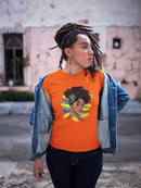 Afro Woman Stunning Portrait Shaped T-shirt -SPIdeals Designs