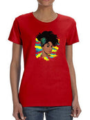 Afro Woman Stunning Portrait Shaped T-shirt -SPIdeals Designs