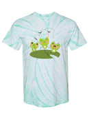 Three Green Frogs Tie Dye Tee -SPIdeals Designs