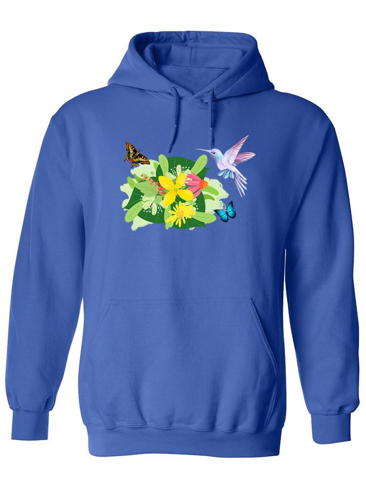 Tropical Flowers And Animals Hoodie -SPIdeals Designs