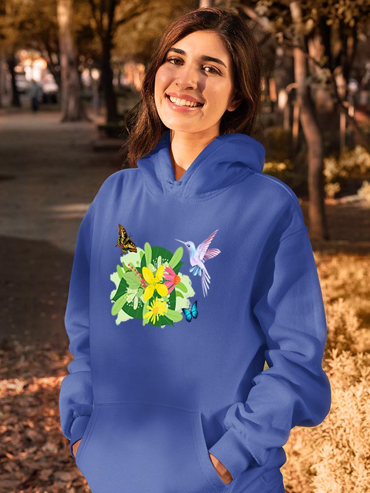 Tropical Flowers And Animals Hoodie -SPIdeals Designs