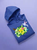 Tropical Flowers And Animals Hoodie -SPIdeals Designs