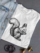 Sitting Squirrel Sketch T-shirt -SPIdeals Designs