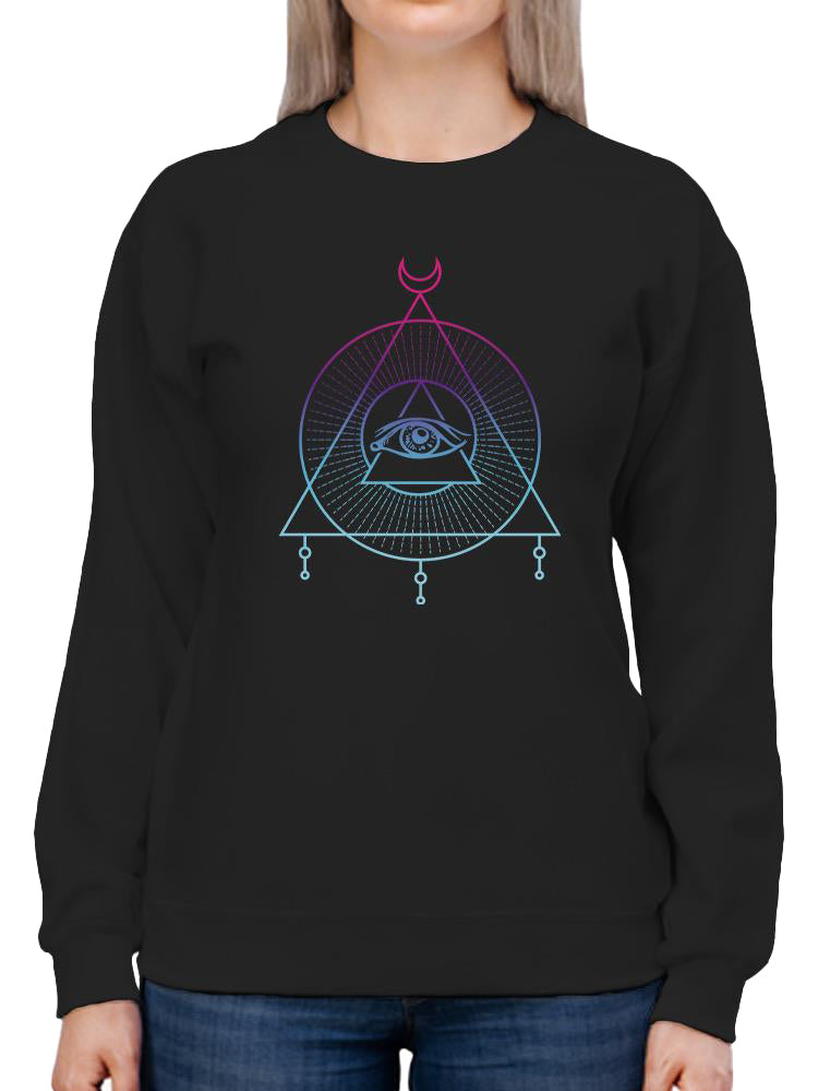 Triangle Pattern With Eye Sweatshirt -SPIdeals Designs