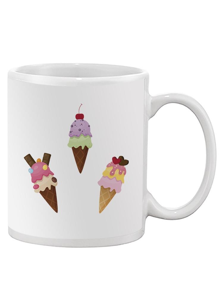 Three Ice Cream Cones Mug -SPIdeals Designs