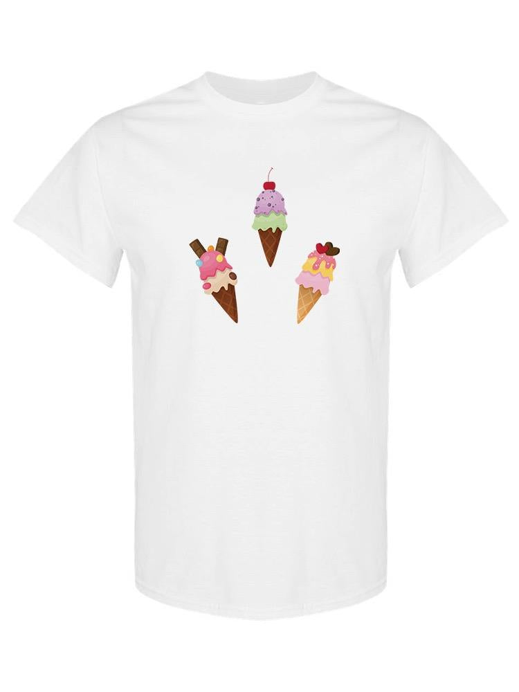 3 Ice Cream Cones T-shirt -SPIdeals Designs