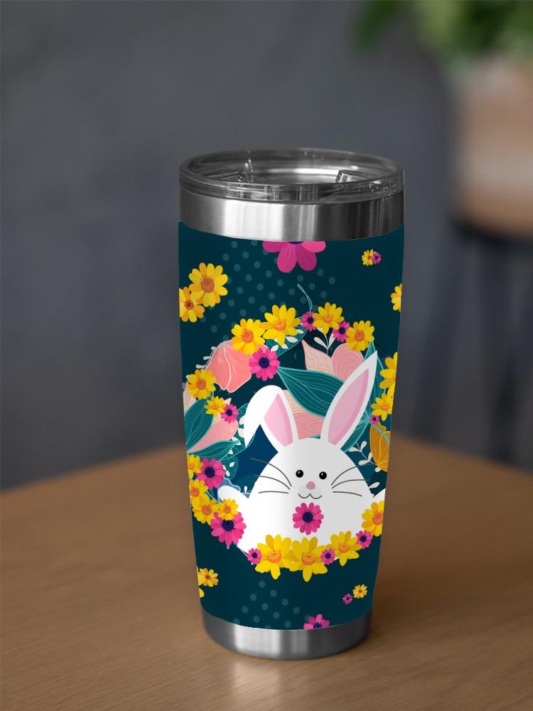 A Cute Bunny And Flowers Tumbler -SPIdeals Designs