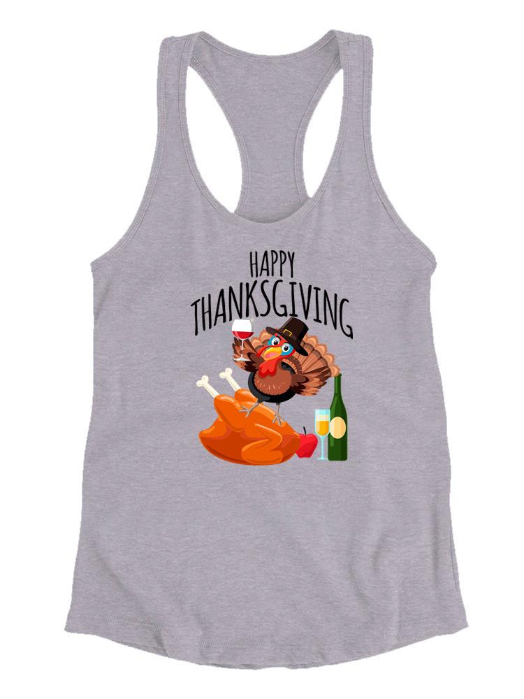 Happy Thanksgiving Turkey Racerback Tank -SPIdeals Designs