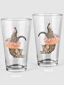 Funny Cat With A Donut Pint Glass -SPIdeals Designs