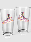 Kimono Girl Sitting Pint Glass -SPIdeals Designs