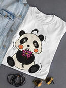 Panda With Tulips T-shirt -SPIdeals Designs