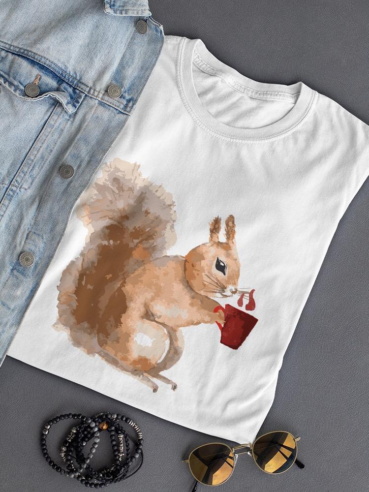 Squirrel With Coffee T-shirt -SPIdeals Designs