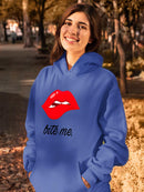 Bite Me Quote And Lips Hoodie -SPIdeals Designs