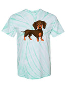 Cute Dachshund Drawing Tie Dye Tee -SPIdeals Designs