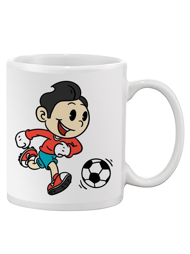 Young Boy Playing Soccer Mug -SPIdeals Designs
