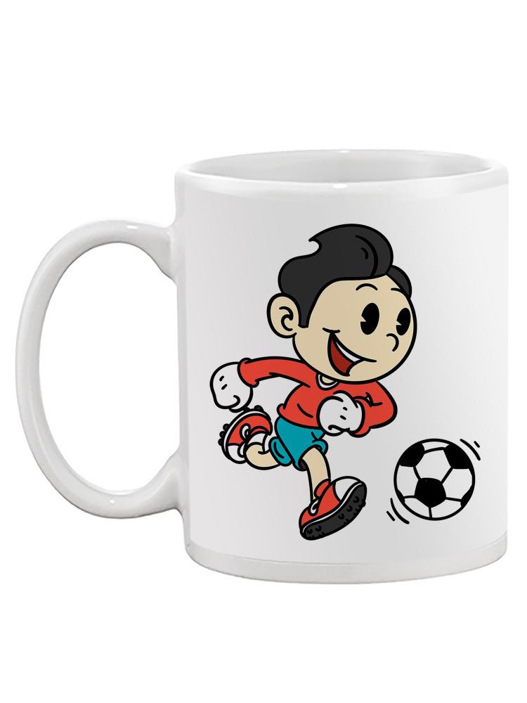 Young Boy Playing Soccer Mug -SPIdeals Designs