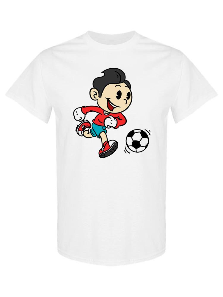 Young Boy Playing Soccer T-shirt -SPIdeals Designs