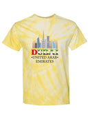 Dubai Cityscape Tie Dye Tee -SPIdeals Designs