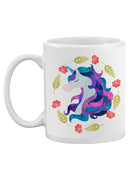 Unicorn With Flower Circle Mug -SPIdeals Designs