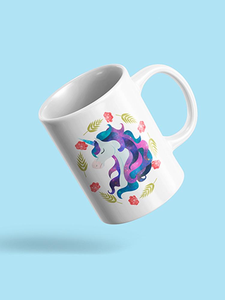 Unicorn With Flower Circle Mug -SPIdeals Designs