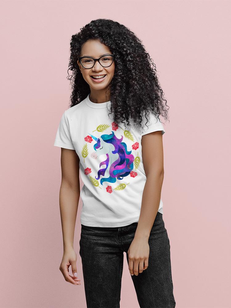 Unicorn With Flower Circle T-shirt -SPIdeals Designs