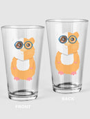 Cute Guinea Pig In Blue Glasses Pint Glass -SPIdeals Designs