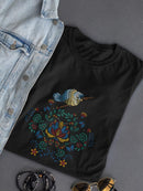 Bird And Pattern T-shirt -SPIdeals Designs