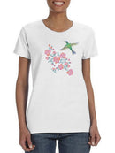 Flowers And Hummingbird T-shirt -SPIdeals Designs