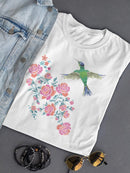 Flowers And Hummingbird T-shirt -SPIdeals Designs