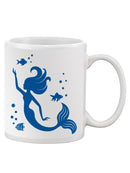 Mermaid And Fish Outlined Mug -SPIdeals Designs