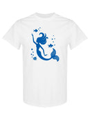 Mermaid And Fish Outlined T-shirt -SPIdeals Designs