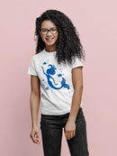 Mermaid And Fish Outlined T-shirt -SPIdeals Designs