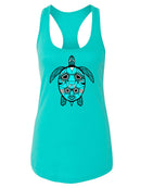 Turtle In Patterns Racerback Tank -SPIdeals Designs
