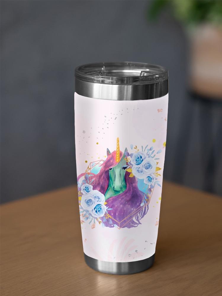 Mystical Pony With Flowers Tumbler -SPIdeals Designs