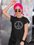 Floral Peace Sign. T-shirt -SPIdeals Designs