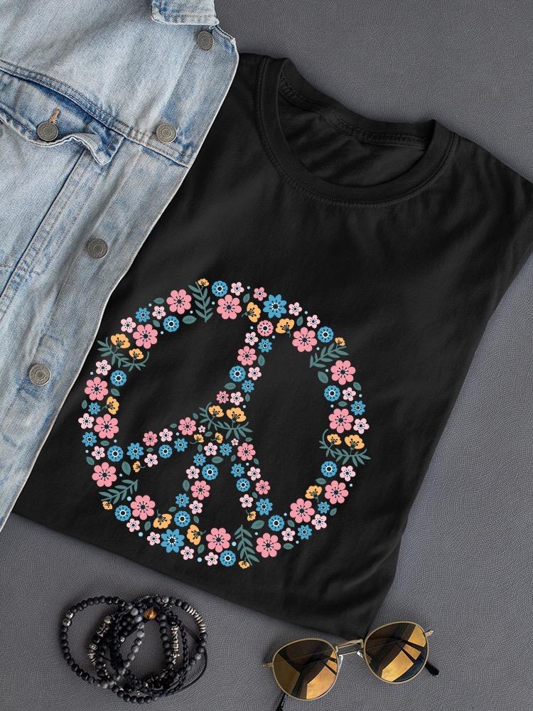 Floral Peace Sign. T-shirt -SPIdeals Designs