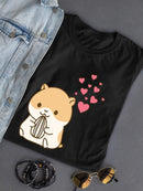 Cute Hamster With Hearts T-shirt -SPIdeals Designs