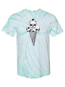 Ice Cream Cone Skulls Tie Dye Tee -SPIdeals Designs