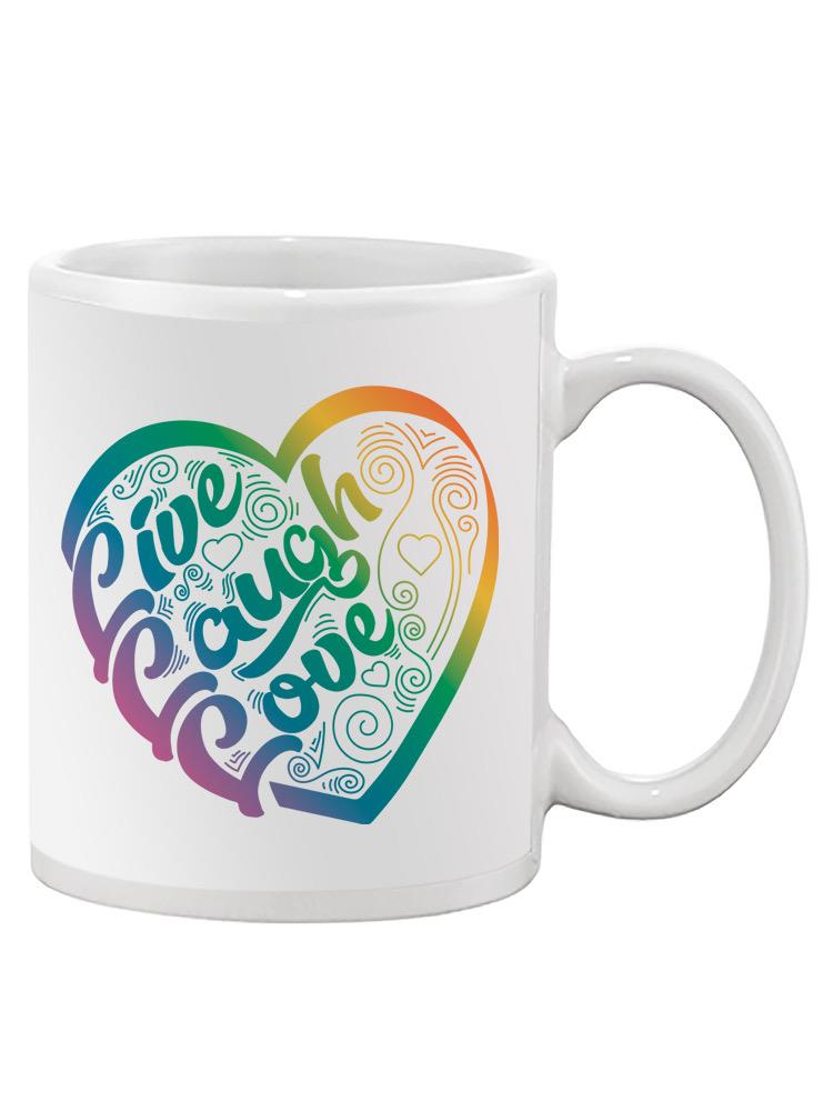 Live, Laugh Love Heart Mug -SPIdeals Designs
