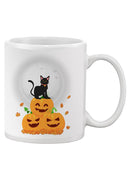 Black Cat On Pumpkins Mug -SPIdeals Designs